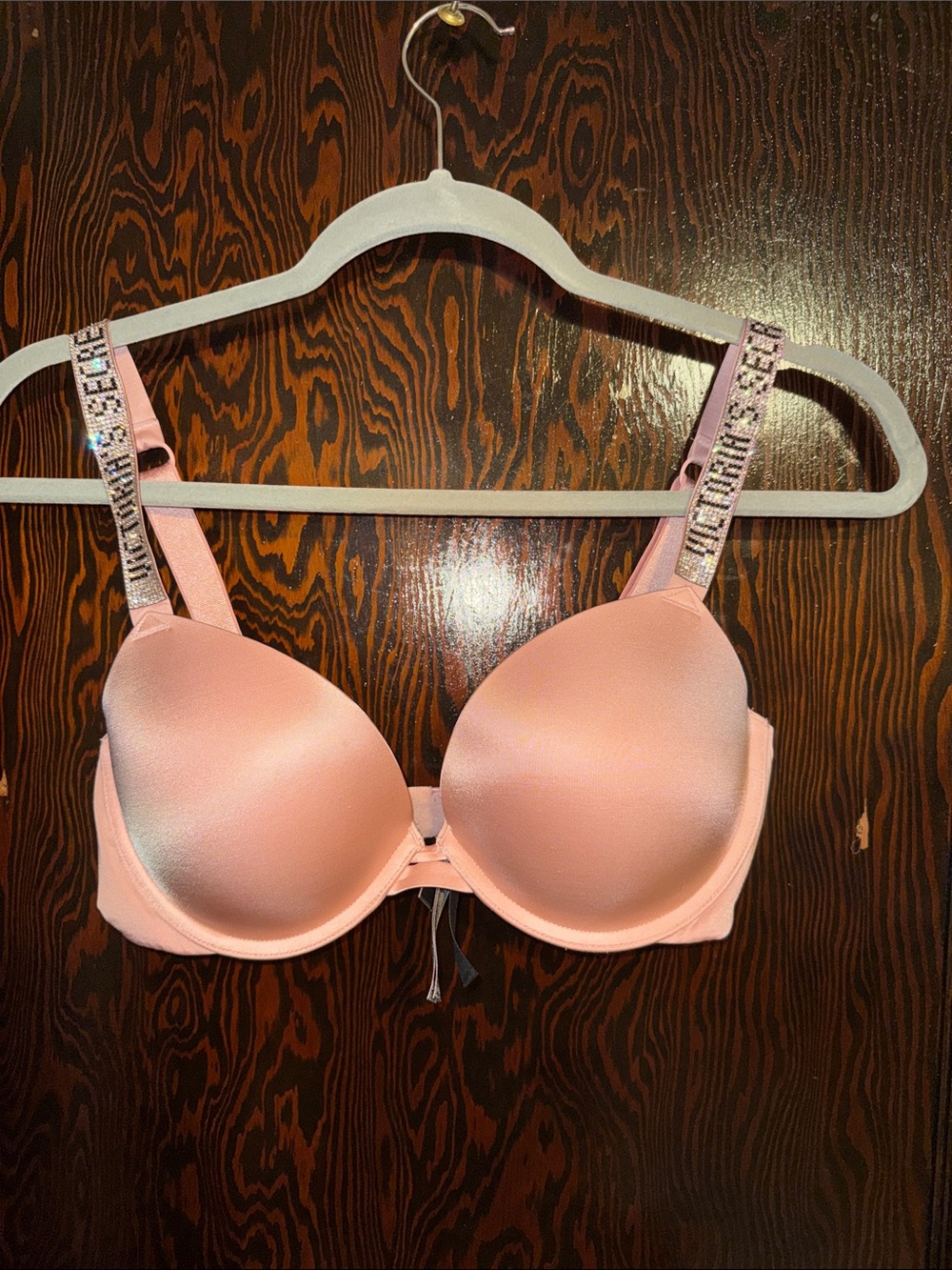 Victoria's Secret Pink Push-Up Bra with Rhinestone Straps